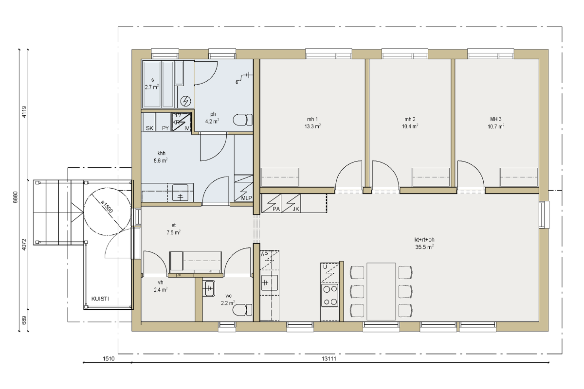 NopsaKoti Lilja - Pohjapiirros