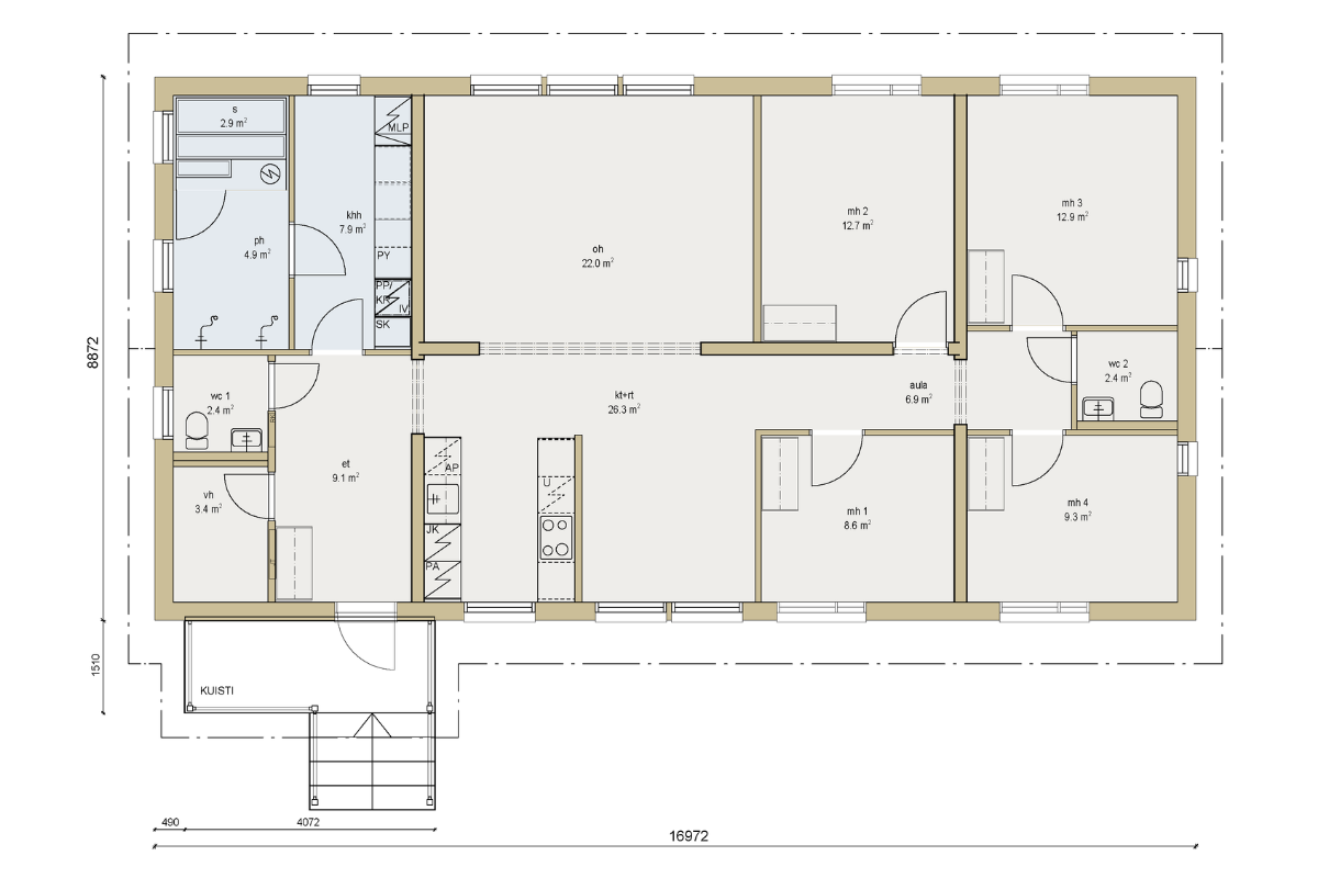NopsaKoti Syreeni 5h - Pohjapiirros